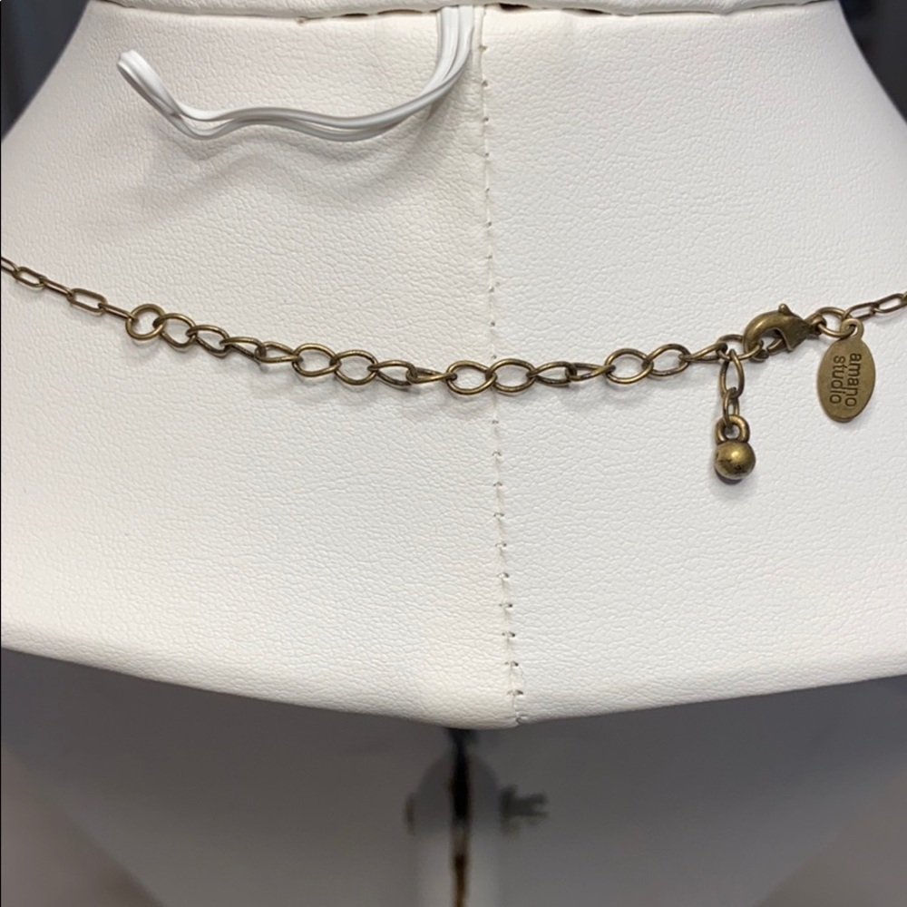 Amadeo Studio Brass And Shell Statement Necklace - image 4